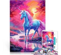 Puzzle da 1000 pezzi per adolescenti Unicorno magico per il giocattolo di sfida del gioco educativo con poster abbinato e foglio di quiz 75x50cm