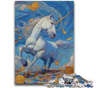 Puzzle da 1000 pezzi per adolescenti, unicorno misterioso, giocattolo educativo intellettuale decomprimente, regali di Babbo Natale segreto, 26x38cm