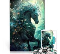 Puzzle da 1000 pezzi per adolescenti Unicorno nero per il giocattolo di sfida del gioco educativo Collezione di artisti, Belle arti 75x50cm