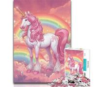 Puzzle da 1000 pezzi per adolescenti, unicorno rosa, 1000 pezzi per adulti, ideale come regalo per tutta la famiglia, dai 14 anni in su (38x26cm)