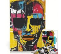 Puzzle da 1000 pezzi per adolescenti, uomo astratto con occhiali, gioco rilassante, antistress, lista dei desideri con Babbo Natale 50x75cm
