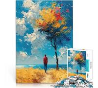 Puzzle da 1000 pezzi per adolescenti Uomo che contempla il mare giocattoli educativi per l'apprendimento Interazione genitore-figlio 70x100cm