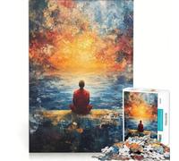 Puzzle da 1000 pezzi per adolescenti: Uomo che contempla il tramonto Giocattolo decorativo da parete Passatempo ideale per le vacanze a casa Per rafforzare l'amore tra le coppie 38x52cm