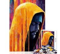 Puzzle da 1000 pezzi per adolescenti uomo con felpa gialla gioco pratico taglio di precisione giocattolo antistress migliora l'amore tra le coppie (26x38cm)