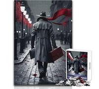 Puzzle da 1000 pezzi per adolescenti, uomo in trench che se ne va, accogliente e rilassante, giocattolo da gioco con taglio di precisione avanzato, dimensioni 38x52cm