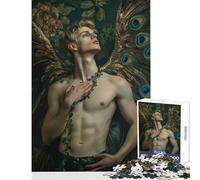 Puzzle da 1000 pezzi per adolescenti uomo sexy figura angelica con ali di pavone giocattoli antistress regali di Babbo Natale segreto giochi rilassanti migliorare l'amore tra coppie dimensioni 38x26cm
