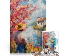 Puzzle da 1000 pezzi per adolescenti Uomo sul fiume Giocattolo educativo intellettuale decomprimente perché è ideale come regalo per tutta la famiglia 38x26cm
