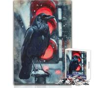 Puzzle da 1000 pezzi per adolescenti Urban Omen︰ Il corvo a Red Learning Gioco educativo impossibile Regalo di compleanno (dimensioni 50x75cm)