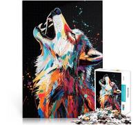Puzzle da 1000 pezzi per adolescenti Urlo di lupo colorato Allena il tuo cervello e le tue mani Decorazioni e regali unici per la casa 50x70cm