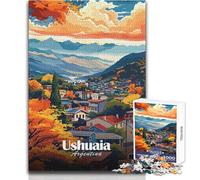 Puzzle da 1000 pezzi per adolescenti Ushuaia, Argentina, paesaggio panoramico, giochi educativi, giocattolo educativo con taglio di precisione, dimensioni 38x52cm