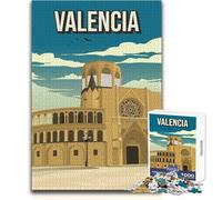 Puzzle da 1000 pezzi per adolescenti, Valencia Skyline, paesaggio urbano, viaggio, arte, gioco educativo per famiglie, analisi e logica, ottimo regalo, dimensioni 38x26cm