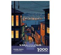 Puzzle Da 1000 Pezzi Per Adolescenti Valparaiso Chile Night Cityscape Art Puzzle Per Adulti Giochi Rilassanti Taglio Di Precisione Regali Per Amici E Familiari 70x50cm/1000pcs