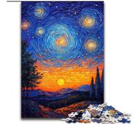 Puzzle da 1000 pezzi per adolescenti Van Gogh Cielo notturno, adatto a persone dai 14 anni in su Difficile da completare ma divertente e spiritoso Ottimo regalo (dimensioni 26x38cm)