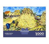 Puzzle Da 1000 Pezzi Per Adolescenti Van Gogh Stack of Wheat Puzzle Per Adulti Gioco Pratico Ma Divertente E Umoristico Sfida Educativa 38x26cm/1000pcs