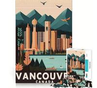 Puzzle da 1000 pezzi per adolescenti Vancouver Canada Viaggio Stretto Gioco Abilità Mentali Divertimento Tempo Libero Divertimento Natale Casa Arte (38x52cm)