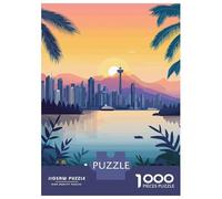 Puzzle Da 1000 Pezzi Per Adolescenti Vancouver Skyline Sunset Puzzle Per Adulti Gioco Pratico Analisi E Logica Regalo Di Compleanno, Regali, 38x26cm/1000pcs