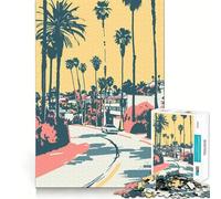 Puzzle da 1000 pezzi per adolescenti, Vaporwave Beverly Hills, con grafica raffinata, ideale per allenare la concentrazione, per momenti di relax e come regalo di Natale (38x26cm)
