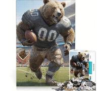 Puzzle da 1000 pezzi per adolescenti vecchio stile con calciatore grizzly gioco divertente allena la mente e le mani migliora l'amore tra le coppie 38x26cm