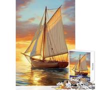 Puzzle da 1000 pezzi per adolescenti Vela verso il tramonto Giocattoli antistress Regali per donne Uomini Gioco impossibile Interessante riduzione dello stress Dimensioni 38x52cm