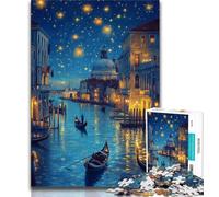 Puzzle da 1000 pezzi per adolescenti Venezia sotto il cielo notturno,puzzle da 1000 pezzi,gioco stimolante,giocattoli,decorazione da parete,regali unici per compleanno e Natale (dimensioni 38x26cm)