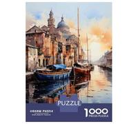 Puzzle Da 1000 Pezzi Per Adolescenti Venice Canal Sunset Painting Puzzle Gioco Per Famiglie Regali Per Donne Divertimento A Casa Attività, 38x26cm/1000pcs