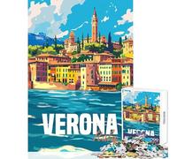Puzzle da 1000 pezzi per adolescenti Verona City Italia Decorazione per la casa Giocattoli Ottimo regalo per giochi Gioco pratico Interessante riduzione dello stress Dimensioni 38x52cm