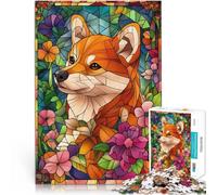 Puzzle da 1000 pezzi per adolescenti Vetrata Shiba Inu Giocattoli educativi per l'apprendimento Giochi per famiglie grande regalo 75x50cm