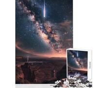 Puzzle da 1000 pezzi per adolescenti Via Lattea Notte nel deserto Decorazione per la casa Giocattoli Regalo Compleanno Gioco pratico con poster abbinato e foglio di quiz Dimensioni 50x75cm
