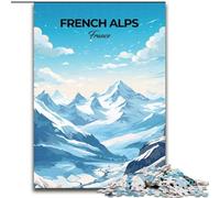 Puzzle da 1000 pezzi per adolescenti, viaggi sulle Alpi francesi, aiuta il cervello a esercitare i giocattoli avvincenti per coltivare la pazienza e migliorare la memoria, 26x38cm