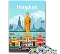 Puzzle da 1000 pezzi per adolescenti Viaggio a Bangkok per 14+ Gioco di sfida unico Giochi per famiglie Regali di compleanno di Natale (dimensioni 50x75cm)