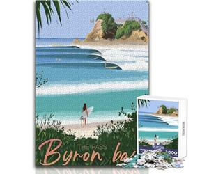 Puzzle da 1000 pezzi per adolescenti, viaggio a Byron Bay, giocattolo, gioco intellettuale ma divertente e umoristico, opera d'arte, dimensioni regalo 38x26cm
