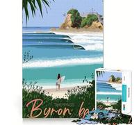 Puzzle da 1000 pezzi per adolescenti, viaggio a Byron Bay, grafica raffinata, allenamento della concentrazione, gioco divertente e tranquillo, regalo di Natale (38x26cm)