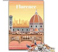 Puzzle da 1000 pezzi per adolescenti Viaggio a Firenze, adatto a persone dai 14 anni in su Giochi educativi Regali di Babbo Natale segreto 26x38cm