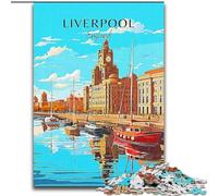 Puzzle da 1000 pezzi per adolescenti, viaggio a Liverpool, Inghilterra, per bambini dai 14 anni in su, gioco educativo, sfida, regalo per compleanni, 50x75cm