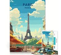 Puzzle da 1000 pezzi per adolescenti, viaggio a Parigi, taglio netto, gioco cognitivo divertente, gioco per il tempo libero, decorazione natalizia per la casa (38x26cm)