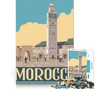 Puzzle da 1000 pezzi per adolescenti, viaggio in Marocco, taglio netto, artigianato, divertimento cognitivo, gioco per il tempo libero, decorazione natalizia per la casa (38x26cm)