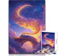 Puzzle da 1000 pezzi per adolescenti, viaggio in treno da sogno nel cielo, rilassante, tempo libero, preciso, ad incastro, giocattolo di precisione, dimensioni 50x75cm
