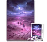 Puzzle da 1000 pezzi per adolescenti, viaggio nel deserto sotto la luna crescente, bellissimo gioco di design, difficile, duro, opera d'arte, regalo, dimensioni 38x26cm