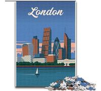 Puzzle da 1000 pezzi per adolescenti, viaggio nella città di Londra per 14+ anni, gioco di sfida unico, giochi per famiglie, regali di compleanno di Natale (50x75cm) 1000 pezzi