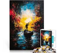 Puzzle da 1000 pezzi per adolescenti Viaggio nella luce - Viaggio fluviale astratto espressionista sfida educativa Regalo divertente 38x26cm