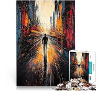 Puzzle da 1000 pezzi per adolescenti Viaggio solitario - Visione urbana astratta espressionista Gara di velocità delle mani Idee regalo 38x26cm