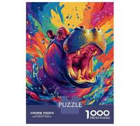 Puzzle Da 1000 Pezzi Per Adolescenti Vibrant Hippo Splash Puzzle Per Adulti Giocattoli Antistress Sfida Difficile Regali Di Compleanno E Unici 38x26cm/1000pcs