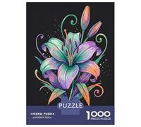 Puzzle Da 1000 Pezzi Per Adolescenti Vibrant Watercolor Lily Illustration Puzzle Per Adulti Gioco Pratico Ma Divertente E Umoristico Sfida Educativa 38x26cm/1000pcs