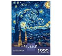 Puzzle Da 1000 Pezzi Per Adolescenti Vienna Austria Starry Night Art Puzzle Per Adulti Gioco Rompicapo Analisi E Logica Regalo Di Compleanno, Regali, 38x26cm/1000pcs