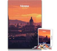 Puzzle da 1000 pezzi per adolescenti Vienna Sunset Skyline Rompicapo Giochi per famiglie Decorazione per la casa Idee regalo Dimensioni 38x52cm