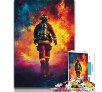 Puzzle da 1000 pezzi per adolescenti Vigile del fuoco 1000 pezzi per adolescenti con poster abbinato e foglio di quiz per età dai 14 anni in su 26x38cm
