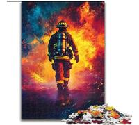 Puzzle da 1000 pezzi per adolescenti Vigile del fuoco, antistress con pezzi completamente interconnessi di forma casuale per ragazzi dai 14 anni in su (dimensioni 26x38cm)
