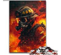 Puzzle da 1000 pezzi per adolescenti Vigile del fuoco, giocattolo educativo intellettuale decomprimente, regalo di compleanno, regali, arte murale (dimensioni 50x75cm)