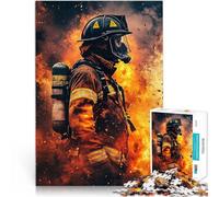 Puzzle da 1000 pezzi per adolescenti Vigile del fuoco in azione Allena il tuo cervello e le tue mani Giocattoli per la decorazione della casa 75x50cm