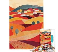 Puzzle da 1000 pezzi per adolescenti villaggio autunnale tra le colline difficile e stimolante decorazione per la casa gioco rompicapo adatto a persone dai 14 anni in su (38x26cm)